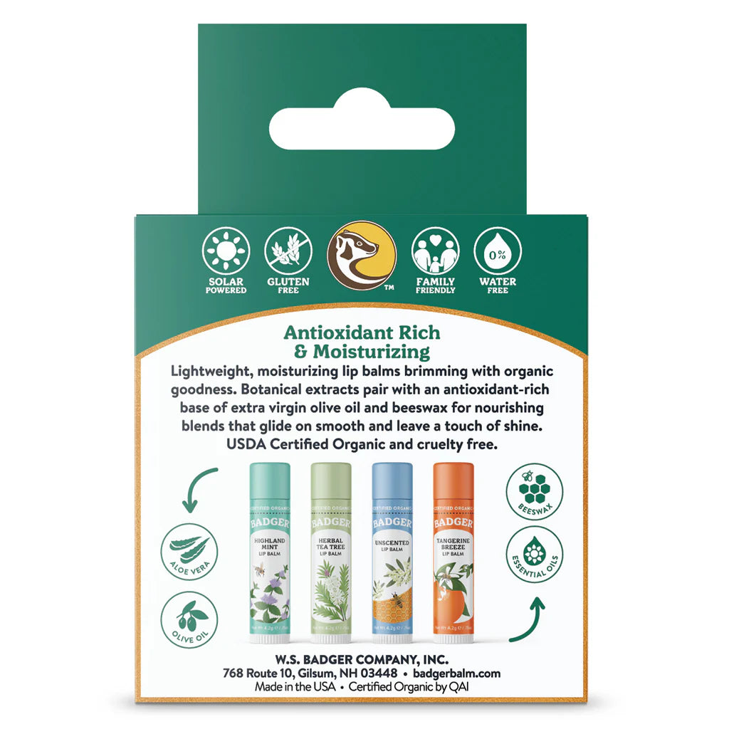 Badger Classic Lip Balm Gift Set (Green)