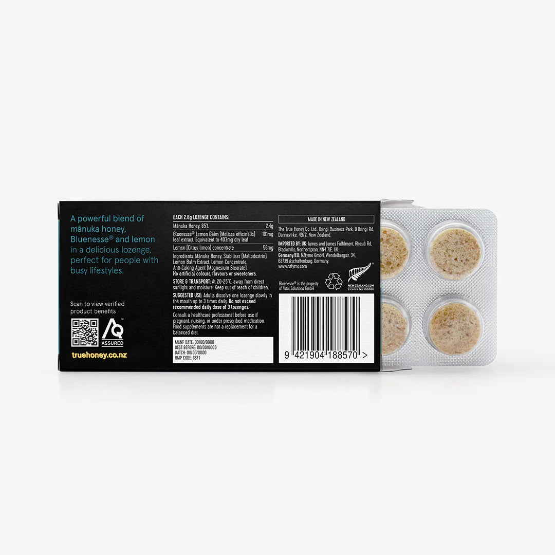 Bluenesse and Lemon Mānuka Honey Lozenges