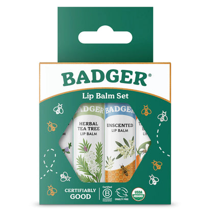 Badger Classic Lip Balm Gift Set (Green)
